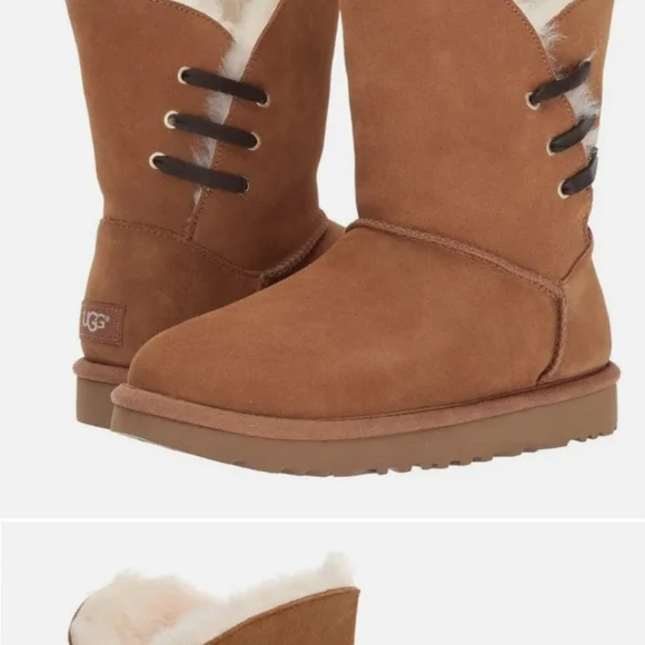 UGG Tan Winter Boots with Cozy Lining and Decorative Straps NEW SIZE 10M - Picture 2 of 7